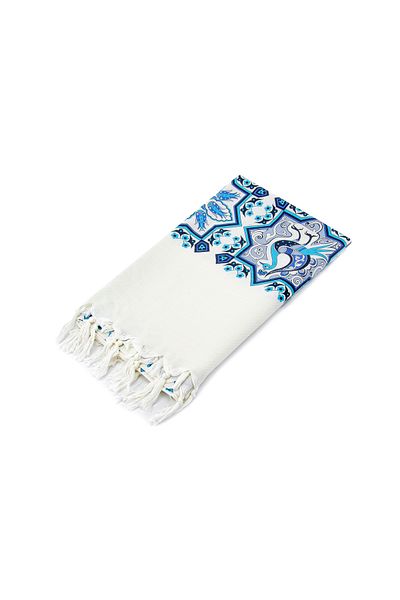 ihvanonline Peacock Tile Bumbac Imprimat Bambus Peshtemal