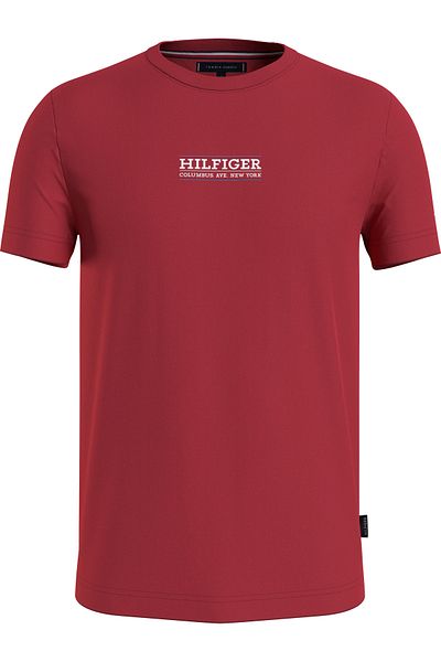 Tommy Hilfiger Men's Brand Logo Organic Cotton Crew Neck Red T-Shirt MW0MW34387-XLG