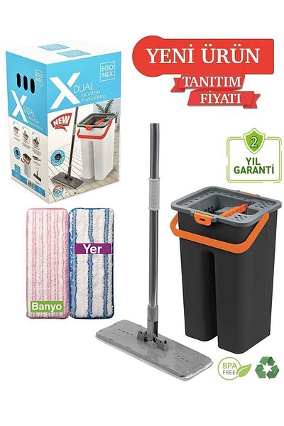 Egonex Otto 2 Pieces Microfiber Tablet Mop Magic Flat Mop Set Cleaning Set