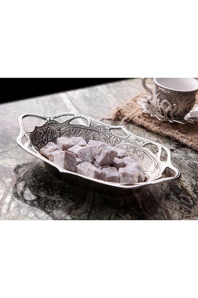 ihvanonline Silver Oval Date - Sugar Bowl and Turkish Delight Bowl
