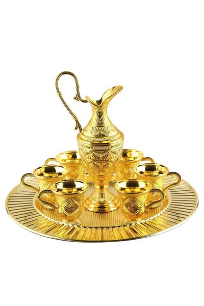 ihvan online 8 Piece Gold Colored Kaf Zemzem Cup Serving Set