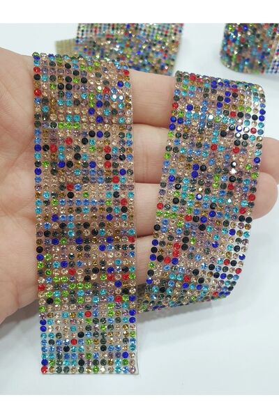 CRYSTALSHOP Panglică de piatră de cristal de culori mixte 3x40 cm (2 buc.)