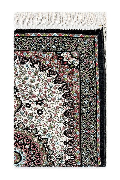 İhvan Authentic Ultra Luxury Chenille Prayer Rug Black