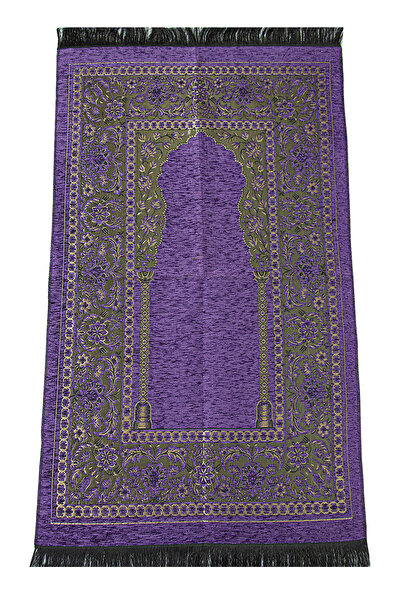 ihvan online Covor de rugăciune din chenille de lux mov - gros și Mihraplı