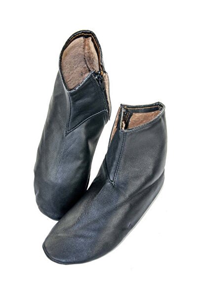 tevhid seda Мрежести чорапи с подплата от овча кожа и цип, черни