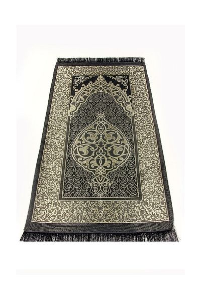 İhvan سجادة صلاة من التفتا العثمانية الاقتصادية باللون الأسود - 0150