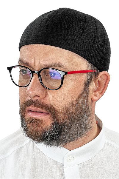 ihvanonline Плетена зимна вълнена шапка Orlon, обикновена черна