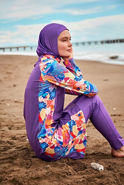 Marina Purple Parachute Full Covered Hijab Swimsuit - M2495