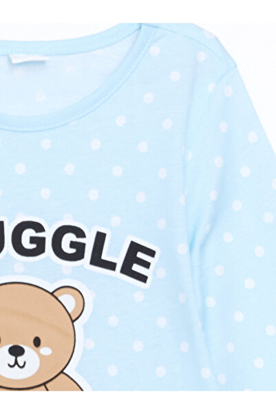 LC Waikiki Set de pijamale pentru fete cu imprimeu cu decolteu