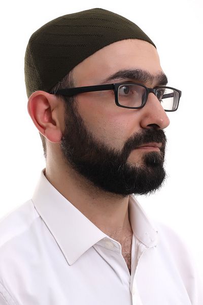 ihvanonline Dark Khaki Winter Cross Patterned Woven Skullcap