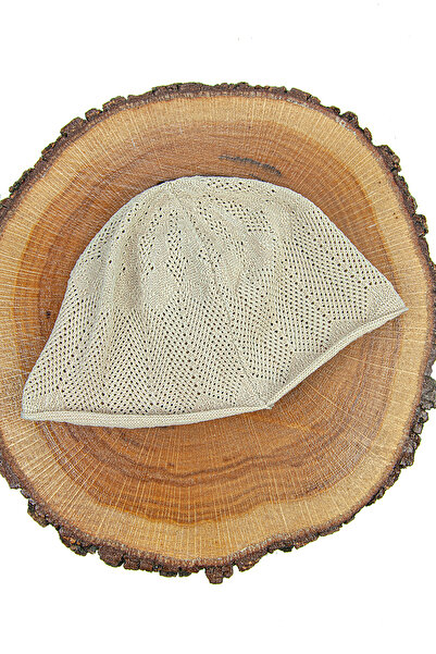 ihvan online Сафір тонко в'язана мереживна молитовна шапочка кремового кольору, 1 шт.