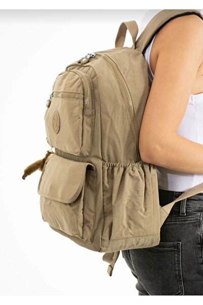 Sanmorris Unisex Suya Dayanıklı Kumaş Laptop Bölmeli Okul Seyahat Sırt Çantas...