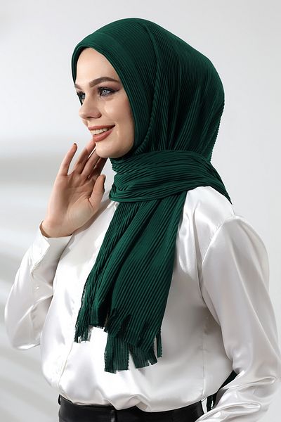 ihvanonline Σμαραγδένιο Πράσινο Hijab Έτοιμο Πρακτικό Βαμβακερό Σάλι