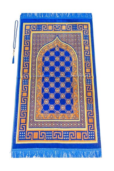 İhvan Blue Luxury Velvet Prayer Beads - Χαλί προσευχής με δώρο