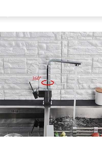 İda Point Square Kitchen Sink Faucet