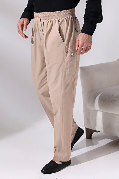 ihvan online Erkek Bej Çınar Beach Yandan Cepli Rahat Kesim Beli Lastikli Kar...