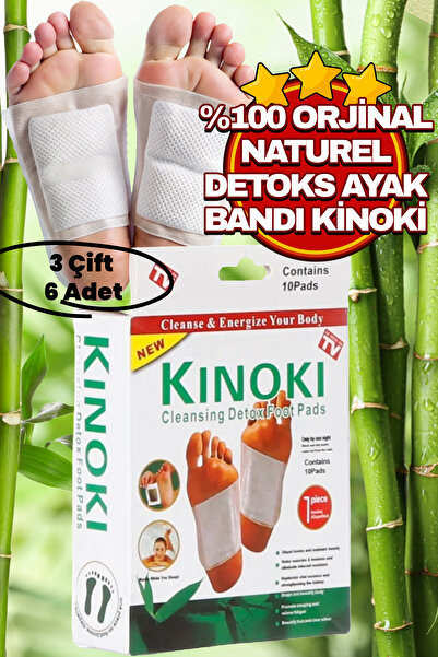 Kinoki 6 Adet | %100  Kinoki Detoks Ayak Bandı , Foot Patch Toksin Atıcı Deto...