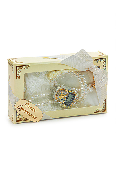 ihvan online Спеціальний подарунковий набір з шалем, згадатиком і чотками до Дня вчителя, білий