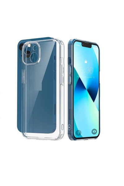 Evax (TIPALI ŞEFFAF) Iphone 13 Uyumlu Kamera Koruyuculu Şarj Yeri Tıpalı Yumu...
