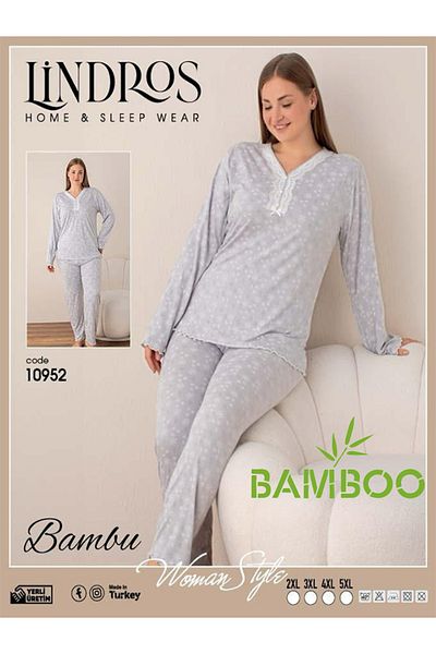 BEYAZTOPTAN Bamboo Long Sleeve White Quality Women's Pajamas Set