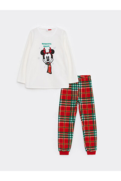 LC Waikiki Dievčenská pyžamová súprava Mickey Mouse s dlhým rukávom a dlhým r...