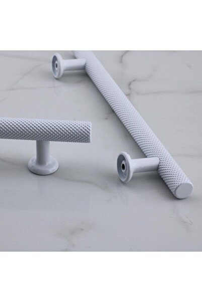 Badem10 Doruk (PREMİUM) Λευκό Μεταλλικό 224 mm - 22,4 cm Έπιπλα Κουζίνας Συρτάρι Ντουλάπα Λαβές Λαβή