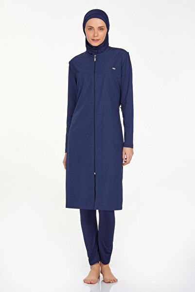 Adasea Σκούρο Navy Blue Large Size Full Covered Hijab μαγιό - 1250-24