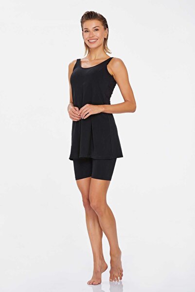 Adasea Lapieno 3855-24 Siyah Büyük Beden Kylo Yarı Kapalı Mayo