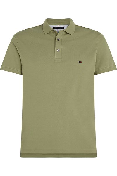 Tommy Hilfiger Men's Organic Cotton Polo Collar Short Sleeve with Brand Logo Stylish Look Green Suitable for Daily Use