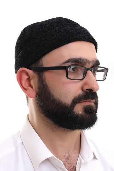 ihvanonline Черна сгъната зимна кадифена шапка с обикновен модел