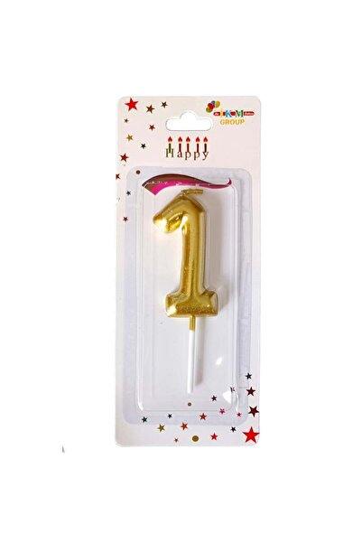 Öz-bal Altın Renkli Orta Boy Rakam Mum - 12 Cm Parti Ve Doğum Günü Mumları