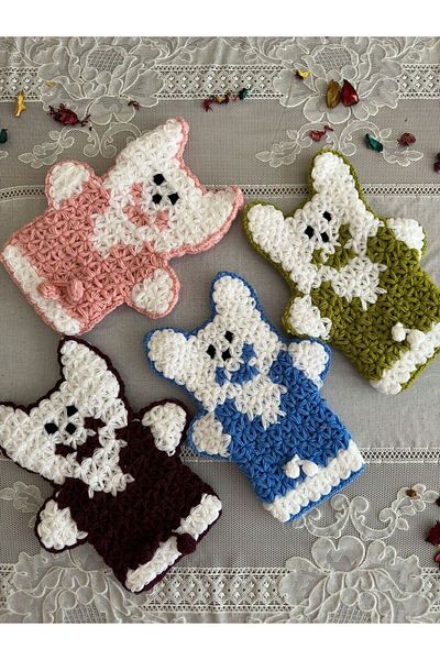 heptrend Cat Handcrafted Bath Loofah 4 Pieces