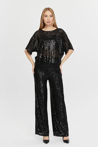 Asees Stylish and Elegant Women's Evening Dress and Homecoming Set - Sequined Pants and Blouse