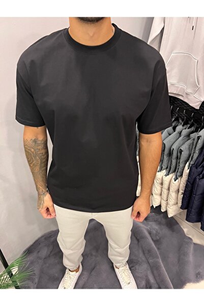 Siyah Likralı Basıc T-shirt