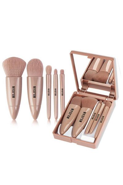 MUJGAN Professional Portable Mirrored Makeup Brush Set