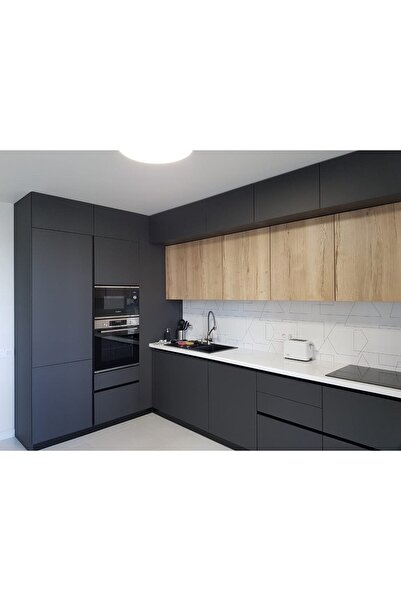 Armut Folyo Mat Antrasit Gri Yapışkanlı Folyo Mutfak Dolap Ve Mobilya Kaplama Folyosu 61x100