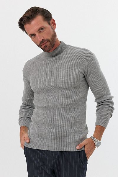 Livio Ferri Men's Half-Neck Turtleneck Slim Fit Knitwear Sweater