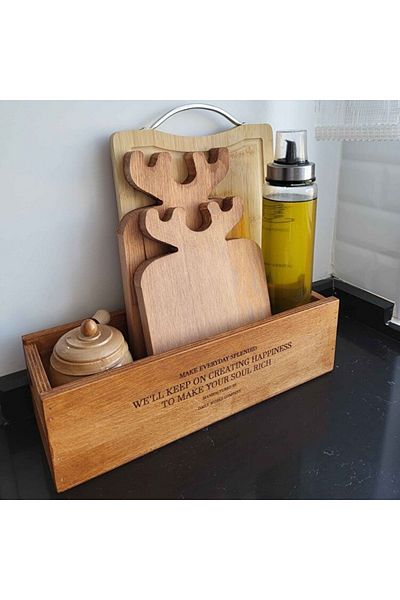 t tun's woods TUN'S WOODS TCW Organizer 32cm x 11cm Γεν. Ύψος 9cm Ανοιχτό Καφέ