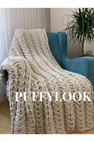 Alize Puffylook Hand Knitted TV Blanket (100/150) (COLOR OPTIONS?PRESENT)
