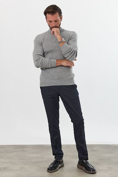 Livio Ferri Men's Half-Neck Turtleneck Slim Fit Knitwear Sweater