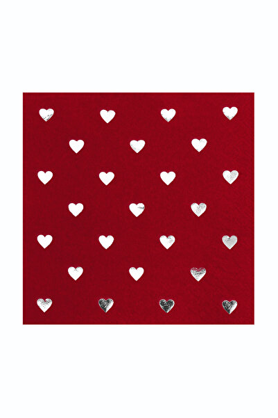 Story 33×33 سم مناديل ورقية فضية اللون بنمط قلب ووعد الزواج والخطوبة، 16 قطعة...