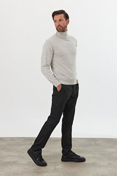 Livio Ferri Men's Wool Regular Fit Full Turtleneck Knitwear Sweater