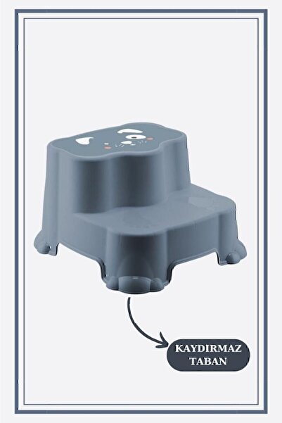 PONÇİK STORE Kaydırmaz Çocuk Taburesi Çift Basamaklı, Çocuk Banyo Lavabo Basa...