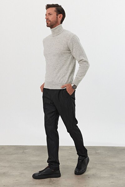 Livio Ferri Men's Wool Regular Fit Full Turtleneck Knitwear Sweater