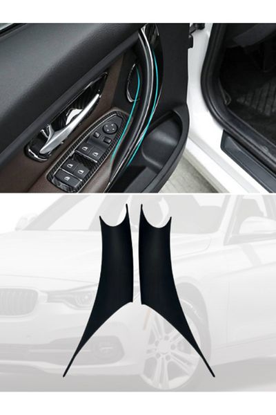 PARCAHATTI Inner Door Handle Cover for BMW 3 Series F30,F31, F32, F36 2pcs Suit Black Soft(Parcahatti)