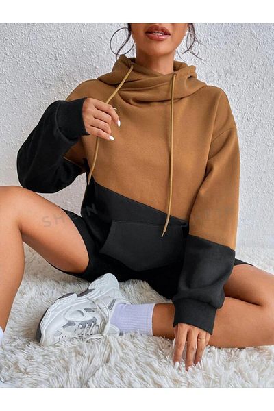 npLStore Φούτερ με κουκούλα Unisex Oversize - Χειμερινό φούτερ διπλού χρώματος