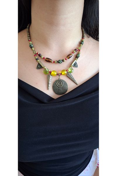 azra takı tasarım Handmade Authentic Bohemian Short Women's Necklace
