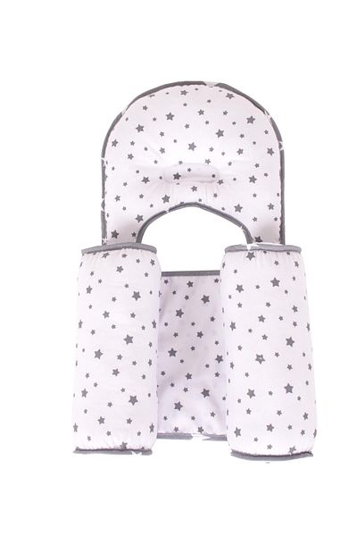 Sevi Bebe Head Shaping Pillow Side Sleeping Pillow Art-33 Gray Star