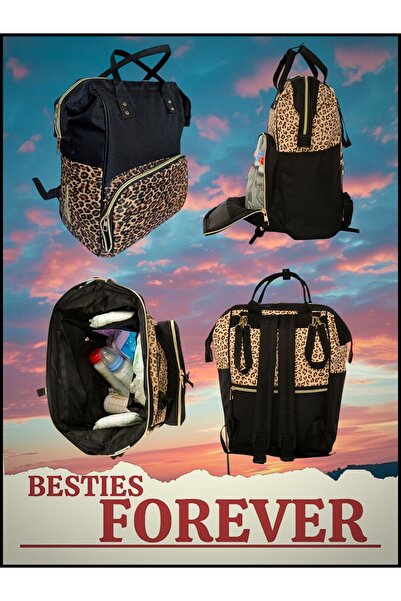 tıfıl Leopar Desenli Anne Bebek Bakım Çantası