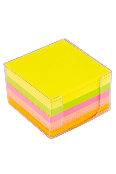 Bigpoint Neon Colored Acrylic Cube Note Holder - 8x8cm